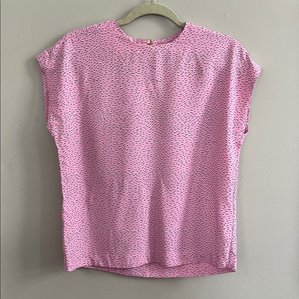& Other Stories Pink Short Sleeve Printed Blouse